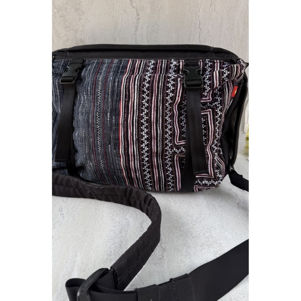 Ethnotek Somanya Unisex Sling Messenger Crossbody Bag Black‎ White Red #769